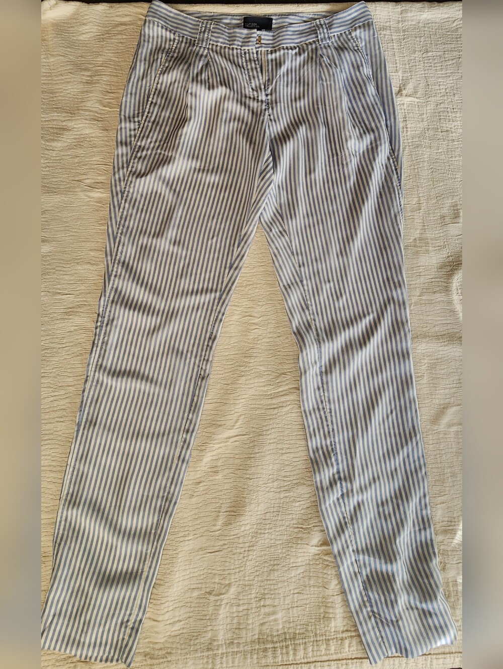 LUXURY Hilfiger Collection 100% SILK Striped Pants - Made in Italy - Sz 6